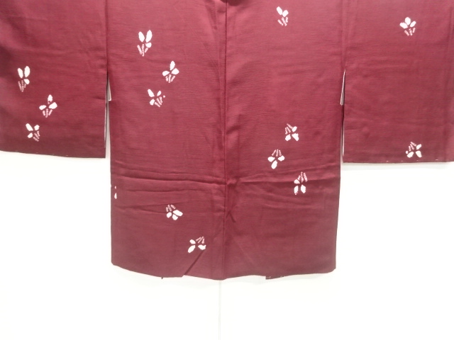 JAPANESE KIMONO / HAORI / SILK / SHIBORI / LEAVES